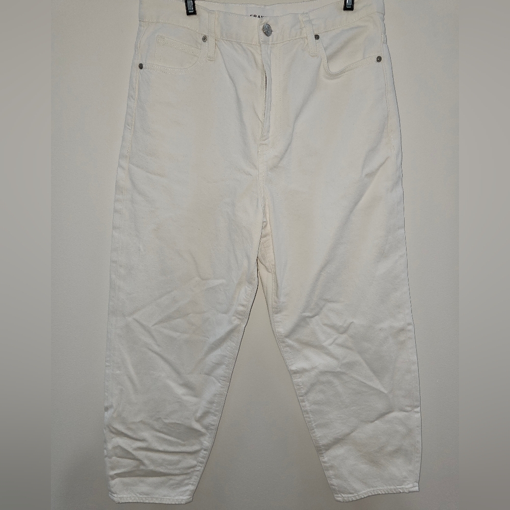 Frame Denim Jeans Womens 32 Ultra High Rise Barrell White LIKE NEW - Picture 5 of 13